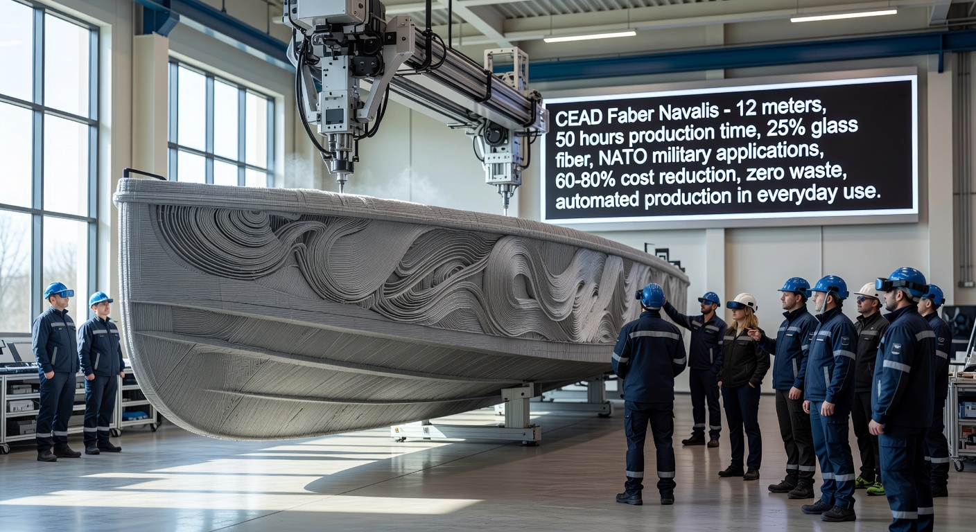 Faber Navalis 3D printed boat hull in production